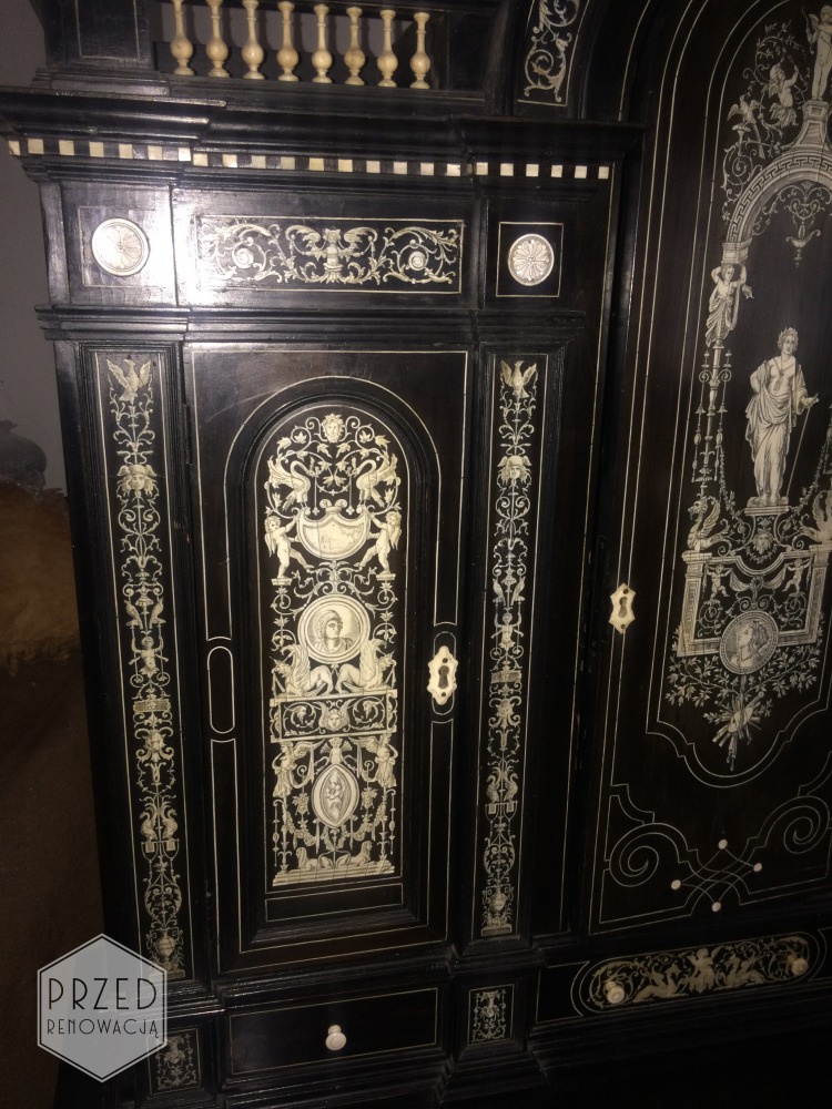 Kredens z nadstawką, II połowa XIX wieku, pracownia Ferdinando Pogliani