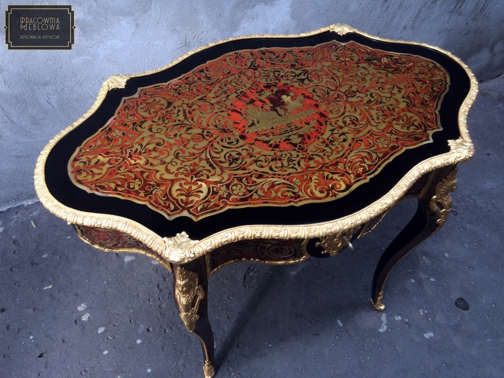 Meble Boulle inkrustacja renowacja