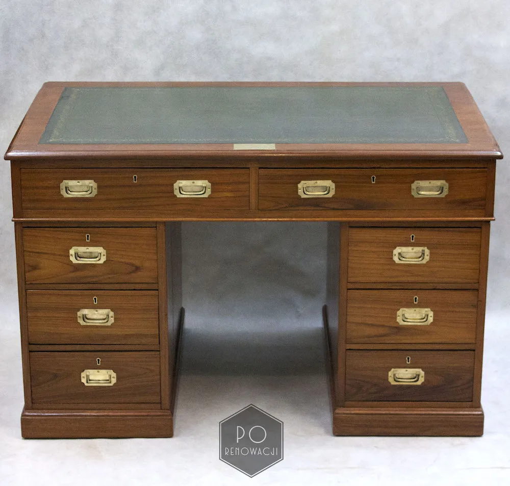 Biurko wojskowe (military/pedestal desk) renowacja mebli