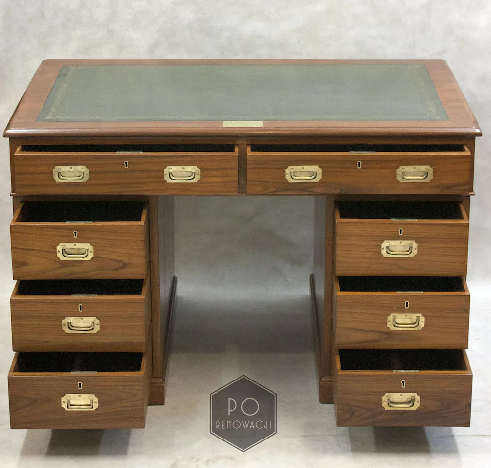 Biurko wojskowe (military/pedestal desk) renowacja mebli