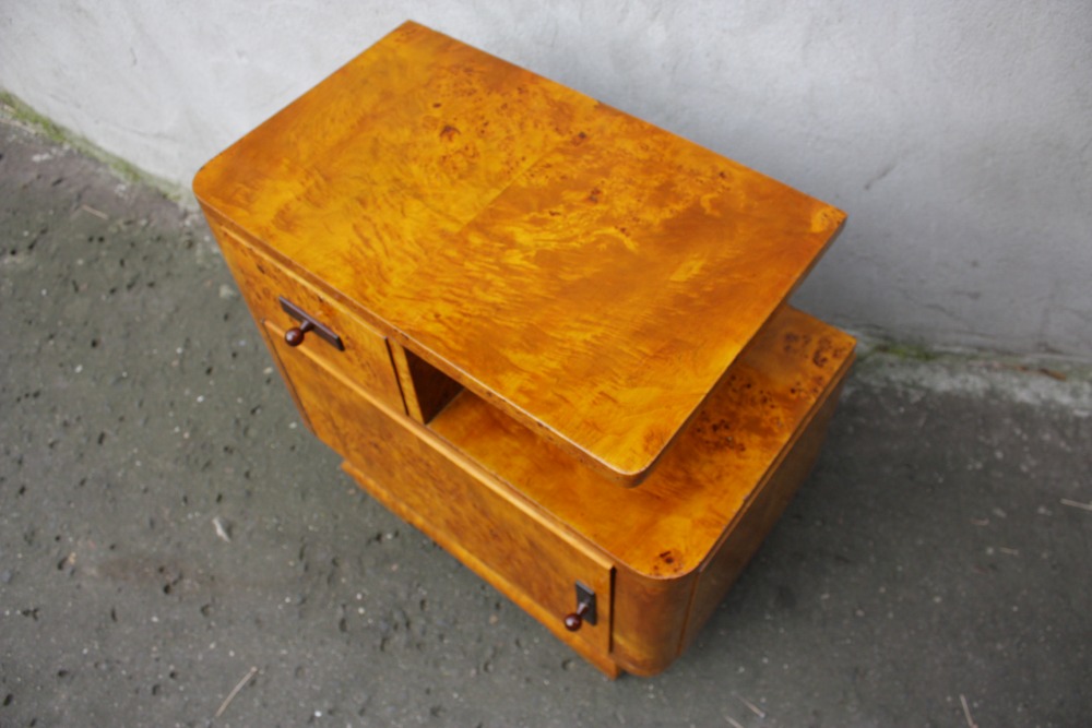 Szafka nocna (nakastlik) w stylu art deco renowacja mebli warszawa