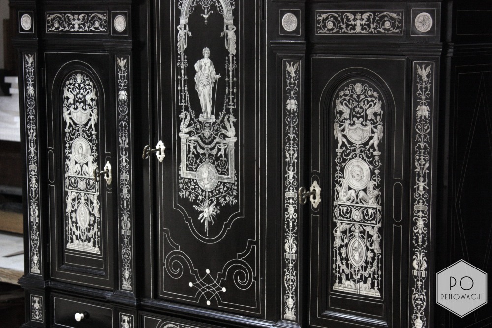 Kredens z nadstawką, II połowa XIX wieku, pracownia Ferdinando Pogliani